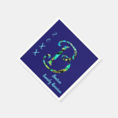 Familie reunion Blue Stropdas-dye B Monogram Gathe Servet (Hoek)