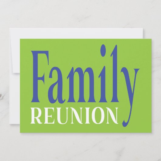 Familie reunion Bold Modern Blue Green Kaart (Voorkant)