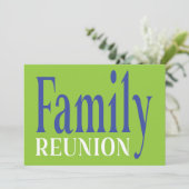 Familie reunion Bold Modern Blue Green Kaart (Staand voorkant)