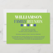 Familie reunion Bold Modern Blue Green Kaart (Achterkant)