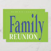Familie reunion Bold Modern Blue Green Kaart (Voorkant / Achterkant)