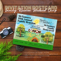 Familie reunion Camping Invitation Briefkaart