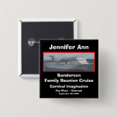 Familie reunion Cruise Name Badge Vierkante Button 5,1 Cm (Voorkant /achterkant)