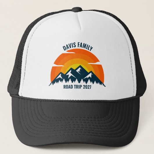 Familie Reunion Custom Sunset Mountain Road Trip Trucker Pet (Voorkant)