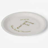 Familie reunion Elegant Gold Letter F Monogram Papieren Bordje (Gekanteld)