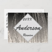 Familie reunion Elegant Silver Stripes Briefkaart (Voorkant / Achterkant)