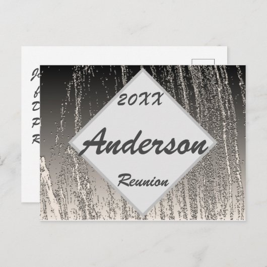 Familie reunion Elegant Silver Stripes Briefkaart (Voorkant / Achterkant)