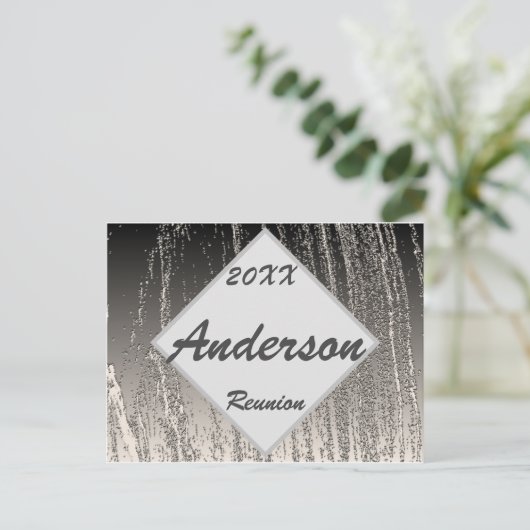 Familie reunion Elegant Silver Stripes Briefkaart (Staand voorkant)