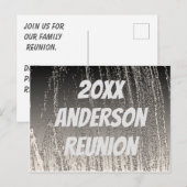 Familie reunion Elegant Silver Stripes Briefkaart (Voorkant / Achterkant)