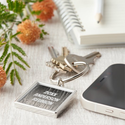 Familie reunion Elegant Silver Stripes Keepomwille Sleutelhanger (Zijkant)