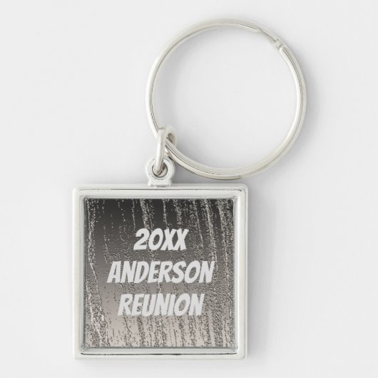 Familie reunion Elegant Silver Stripes Keepomwille Sleutelhanger (Voorkant)