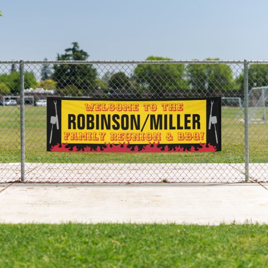 Familie reunion en BBQ Barbecue Banner (Insitu)