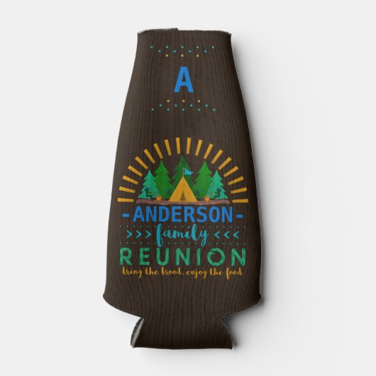 Familie reunion Funny Camping Trip | Naam toevoege Flesjeskoeler (Voorkant)