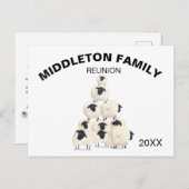 Familie Reunion Gathering Fun Black Uitnodiging (Voorkant / Achterkant)