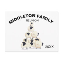 Familie Reunion Gathering Fun Black Uitnodiging