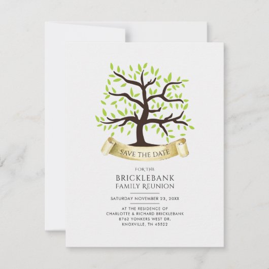 Familie reunion Genealogie Tree behalve de datum (Voorkant)