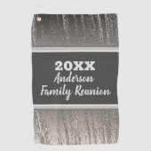 Familie reunion Golf Outing Silver Stripes Golfhanddoek (Voorkant)