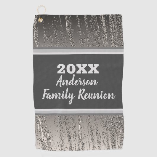 Familie reunion Golf Outing Silver Stripes Golfhanddoek (Voorkant)