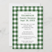 Familie Reunion Green White Buffalo Check Party Kaart (Voorkant)