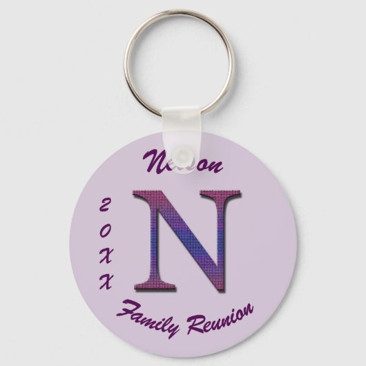 Familie reunion Keepomwille Colorful Letter N Mono Sleutelhanger (Voorkant)