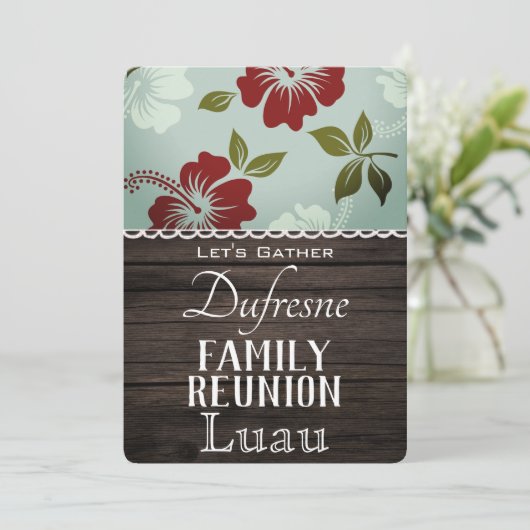 Familie Reunion Luau Kaart (Staand voorkant)