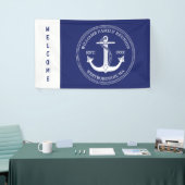 Familie reunion Nautical Anchor Blue Welkom Spandoek (Beurs)