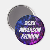 Familie Reunion Neon Blue Paars Event Keepomwille Magneet (Voorkant / Achterkant)