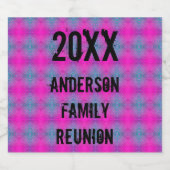 Familie Reunion Neon Tie Dye Annual Party Bier Etiket (Enkel label)