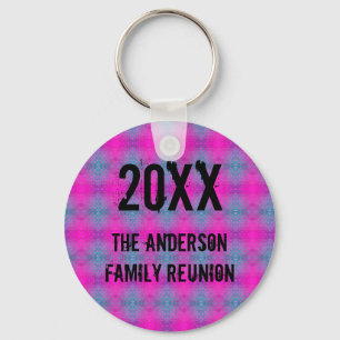 Familie reunion Neon Tie Dye jaarlijkse picknick Sleutelhanger