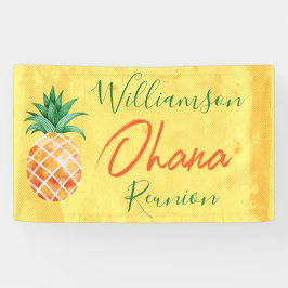Familie reunion Ohana Pineapple Island Beach Spandoek