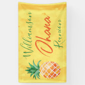 Familie reunion Ohana Pineapple Island Beach Spandoek (Verticaal)