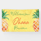 Familie reunion Ohana Two Pineappels Island Beach Spandoek (Horizontaal)