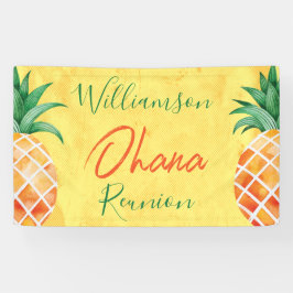 Familie reunion Ohana Two Pineappels Island Beach Spandoek
