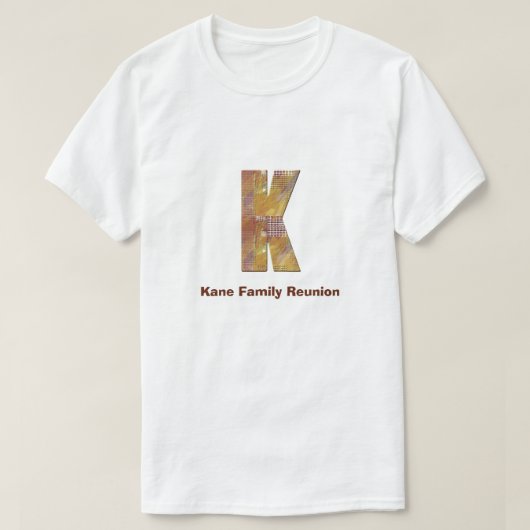 Familie reunion Patchwork Land Letter K Monogram T-shirt (Design voorkant)