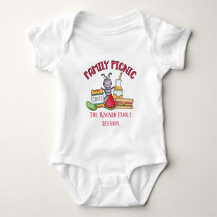 Familie reunion picknick voegt naam toe romper