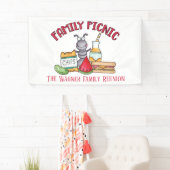 Familie reunion picknick voegt naam toe spandoek (Insitu)
