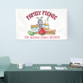 Familie reunion picknick voegt naam toe spandoek (Beurs)
