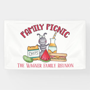 Familie reunion picknick voegt naam toe spandoek