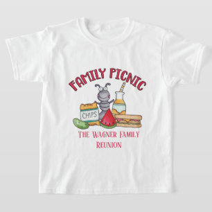 Familie reunion picknick voegt naam toe t-shirt