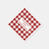 Familie Reunion Red en White Buffalo Check Party Servet (Hoek)