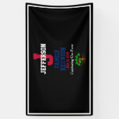 Familie Reunion Red, White, Blue voor elke naam Spandoek (Verticaal)