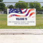 Familie reunion Red White en Blue American Flag  Spandoek (Insitu)