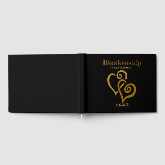 Familie reunion Registry Gold Linked Hearts Gastenboek (Volledig)