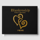 Familie reunion Registry Gold Linked Hearts Gastenboek (Voorkant)