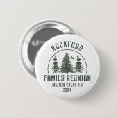 Familie Reunion Rustic Forest Name Ronde Button 5,7 Cm (Voorkant /achterkant)