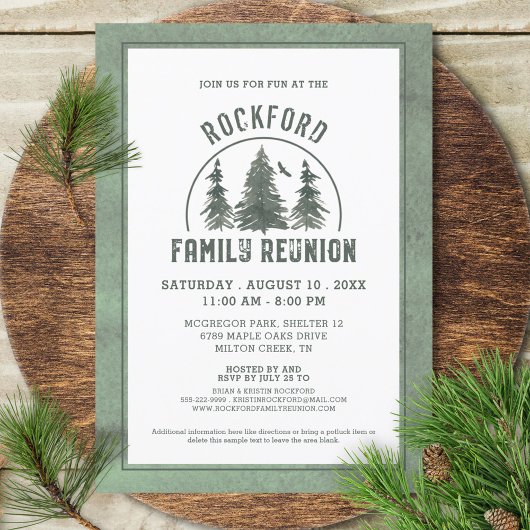 Familie reunion Rustic Forest Trees Kaart