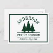 Familie reunion Rustic Green Pine Trees Briefkaart (Voorkant / Achterkant)