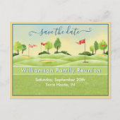 Familie reunion Save the Date Golf Club QR Code Aankondigingskaart (Voorkant)