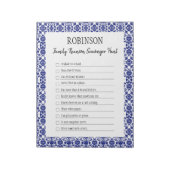 Familie reunion Scavenger Hunt Blue Notitieblok (Linkerzijde)