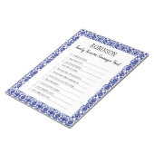 Familie reunion Scavenger Hunt Blue Notitieblok (Schuin)